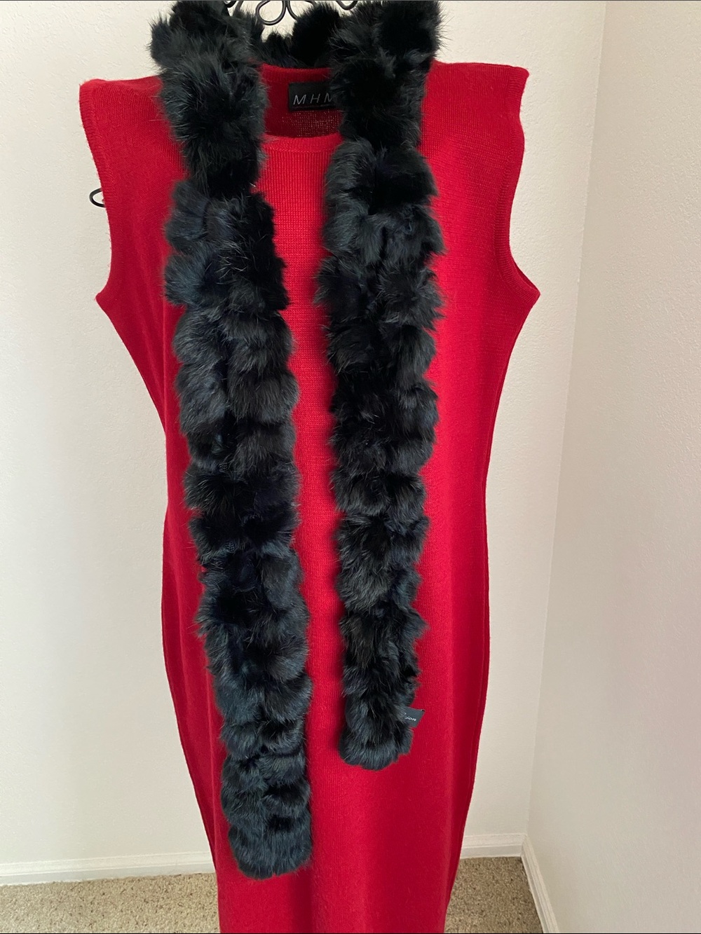 Black Rabbit Fur Scarf